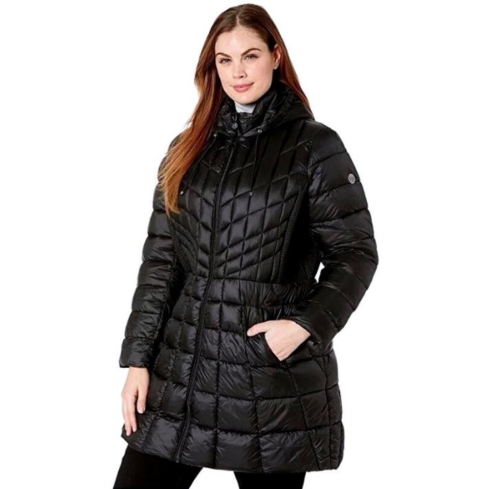 Bernado Plus Sized Hooded Black Puffer‎ Jacket - Size 3XL